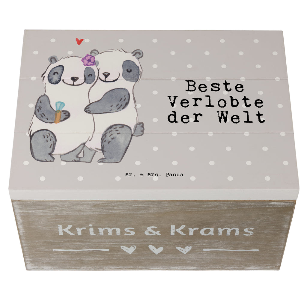 Holzkiste Panda Beste Verlobte der Welt Verlobte, Verloben, Verlobung, Traumfrau, Frau, Freundin, Ehefrau, Zukünftige, Hochzeit, Ehe,  Holzkiste, Kiste, Schatzkiste, Truhe, Schatulle, XXL,  Erinnerungsbox, Erinnerungskiste, Dekokiste, Aufbewahrungsbox  für, Dankeschön, Geschenk, Schenken, Geburtstag, Geburtstagsgeschenk, Geschenkidee, Danke, Bedanken, Mitbringsel, Freude machen, Geschenktipp