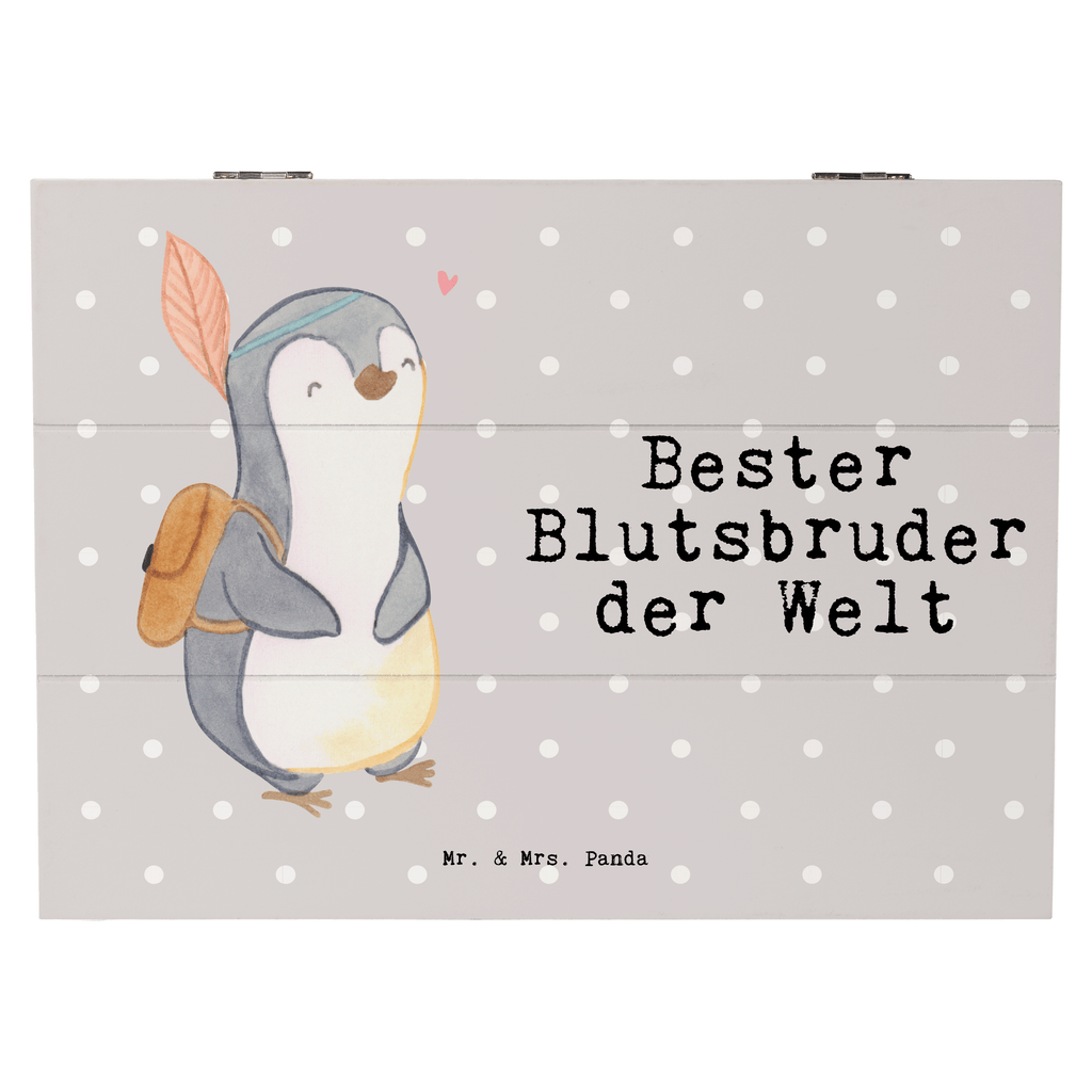 Holzkiste Pinguin Bester Blutsbruder der Welt Holzkiste, Kiste, Schatzkiste, Truhe, Schatulle, XXL, Erinnerungsbox, Erinnerungskiste, Dekokiste, Aufbewahrungsbox, für, Dankeschön, Geschenk, Schenken, Geburtstag, Geburtstagsgeschenk, Geschenkidee, Danke, Bedanken, Mitbringsel, Freude machen, Geschenktipp, Blutsbruder, Blutsgeschwister, Freund, Brüder, Geschwister, Bruderherz, Brother, Familie, Kleinigkeit, Bester, Sido