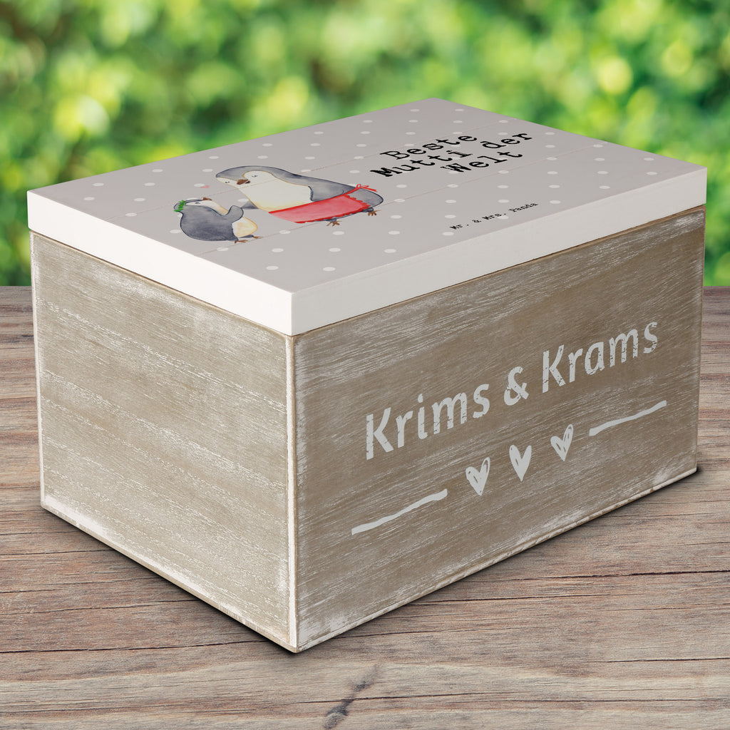 Holzkiste Pinguin Beste Mutti der Welt Mama, Mami, Mutter, Muttertag, Mutti, Ma, Tochter, Sohn, Dankeschön, Danke, Beste Mama, Beste, Supermama Holzkiste, Kiste, Schatzkiste, Truhe, Schatulle, XXL,  Erinnerungsbox, Erinnerungskiste, Dekokiste, Aufbewahrungsbox  für, Dankeschön, Geschenk, Schenken, Geburtstag, Geburtstagsgeschenk, Geschenkidee, Danke, Bedanken, Mitbringsel, Freude machen, Geschenktipp