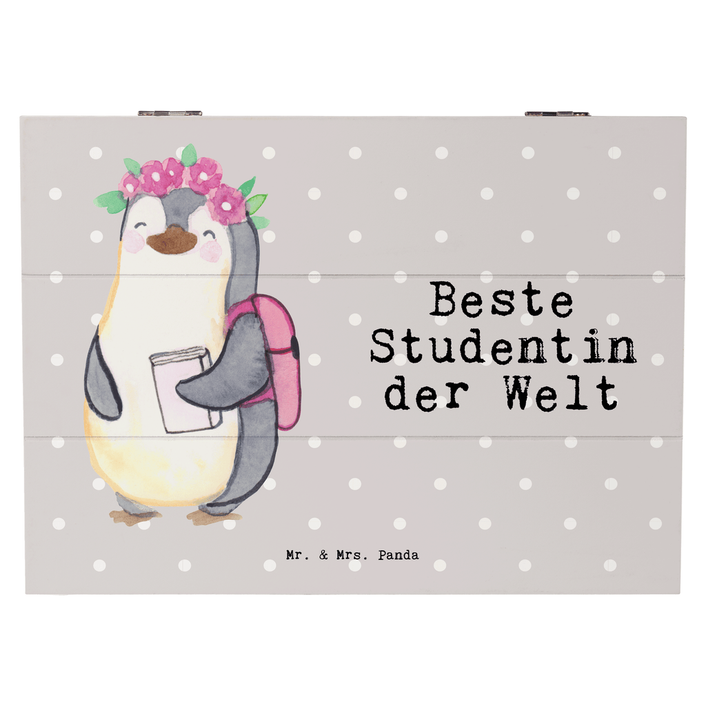 Holzkiste Pinguin Beste Studentin der Welt Studentin, Studium, Tochter, Spaß, Musterschülerin, lustig, Studienabschluss, witzig, Universität, Abschluss, Alumni, Uni, Studenten, Hochschule  Holzkiste, Kiste, Schatzkiste, Truhe, Schatulle, XXL,  Erinnerungsbox, Erinnerungskiste, Dekokiste, Aufbewahrungsbox  für, Dankeschön, Geschenk, Schenken, Geburtstag, Geburtstagsgeschenk, Geschenkidee, Danke, Bedanken, Mitbringsel, Freude machen, Geschenktipp
