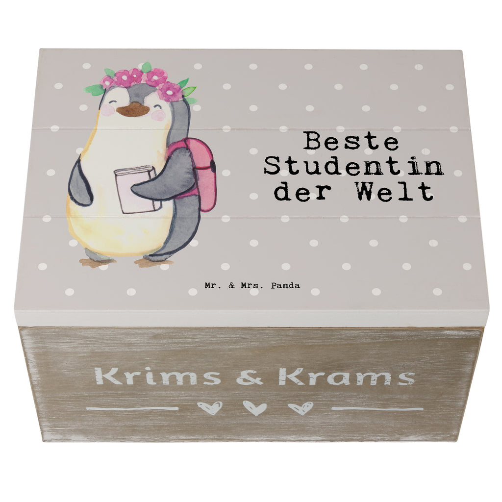 Holzkiste Pinguin Beste Studentin der Welt Studentin, Studium, Tochter, Spaß, Musterschülerin, lustig, Studienabschluss, witzig, Universität, Abschluss, Alumni, Uni, Studenten, Hochschule  Holzkiste, Kiste, Schatzkiste, Truhe, Schatulle, XXL,  Erinnerungsbox, Erinnerungskiste, Dekokiste, Aufbewahrungsbox  für, Dankeschön, Geschenk, Schenken, Geburtstag, Geburtstagsgeschenk, Geschenkidee, Danke, Bedanken, Mitbringsel, Freude machen, Geschenktipp