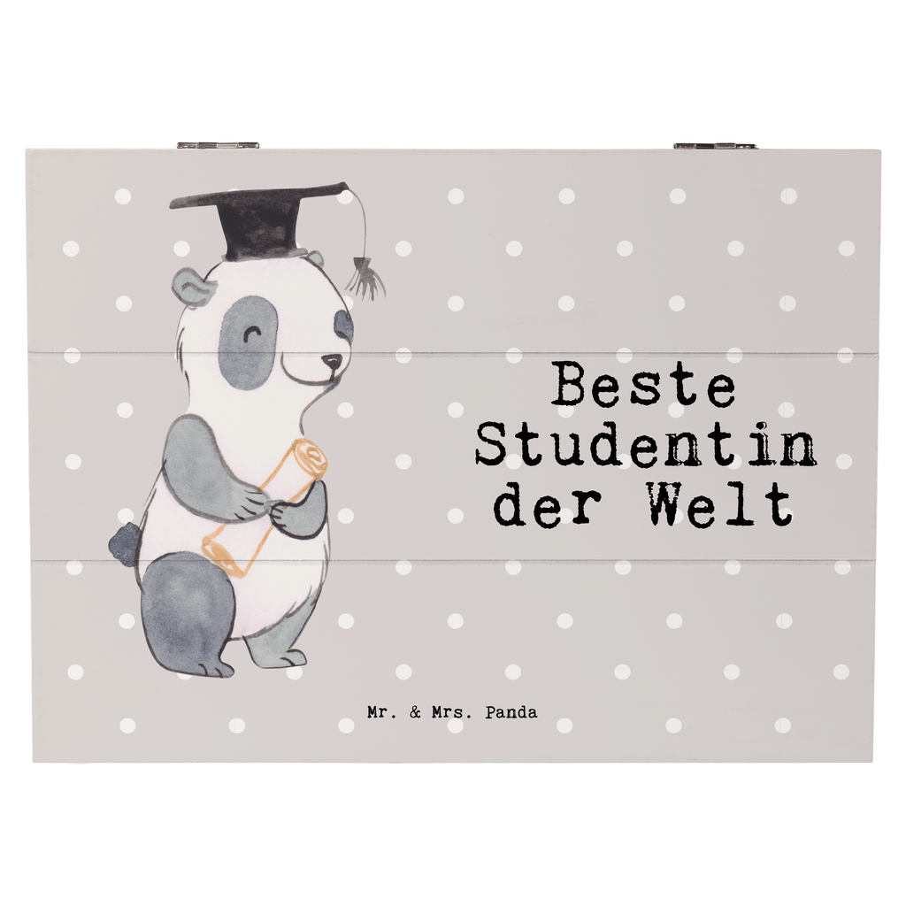 Holzkiste Panda Beste Studentin der Welt Studentin, Studium, Tochter, Spaß, Musterschülerin, lustig, Studienabschluss, witzig, Universität, Abschluss, Alumni, Uni, Studenten, Hochschule  Holzkiste, Kiste, Schatzkiste, Truhe, Schatulle, XXL,  Erinnerungsbox, Erinnerungskiste, Dekokiste, Aufbewahrungsbox  für, Dankeschön, Geschenk, Schenken, Geburtstag, Geburtstagsgeschenk, Geschenkidee, Danke, Bedanken, Mitbringsel, Freude machen, Geschenktipp