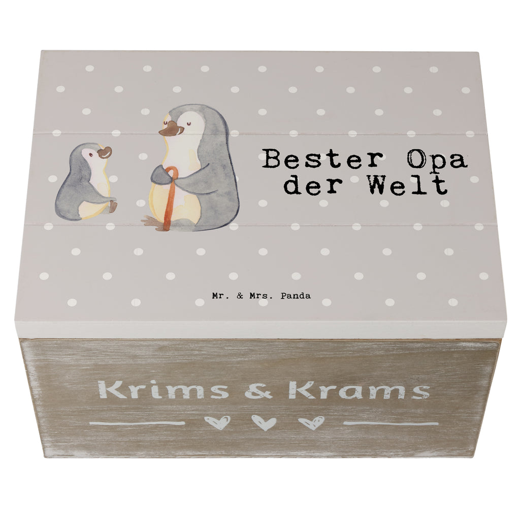 Holzkiste Pinguin Bester Opa der Welt Großvater, Grossvater, Opa, Opi. Großpapa, Großeltern, Enkel, Enkelin, Enkelkind, Geschenk, Geburtstag, Kleinigkeit, Oppa, Oppi, Bester, Mitbringsel Holzkiste, Kiste, Schatzkiste, Truhe, Schatulle, XXL,  Erinnerungsbox, Erinnerungskiste, Dekokiste, Aufbewahrungsbox  für, Dankeschön, Geschenk, Schenken, Geburtstag, Geburtstagsgeschenk, Geschenkidee, Danke, Bedanken, Mitbringsel, Freude machen, Geschenktipp