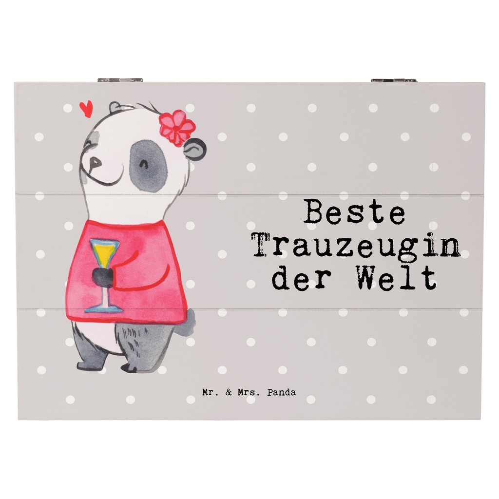 Holzkiste Panda Beste Trauzeugin der Welt Trauzeugin, Trauhzeugin, Freundin, Hochzeit, Heirat, JGA, Trauung, Kirche, Standesamt, Dankeschön, Standesamt, Braut Holzkiste, Kiste, Schatzkiste, Truhe, Schatulle, XXL,  Erinnerungsbox, Erinnerungskiste, Dekokiste, Aufbewahrungsbox  für, Dankeschön, Geschenk, Schenken, Geburtstag, Geburtstagsgeschenk, Geschenkidee, Danke, Bedanken, Mitbringsel, Freude machen, Geschenktipp
