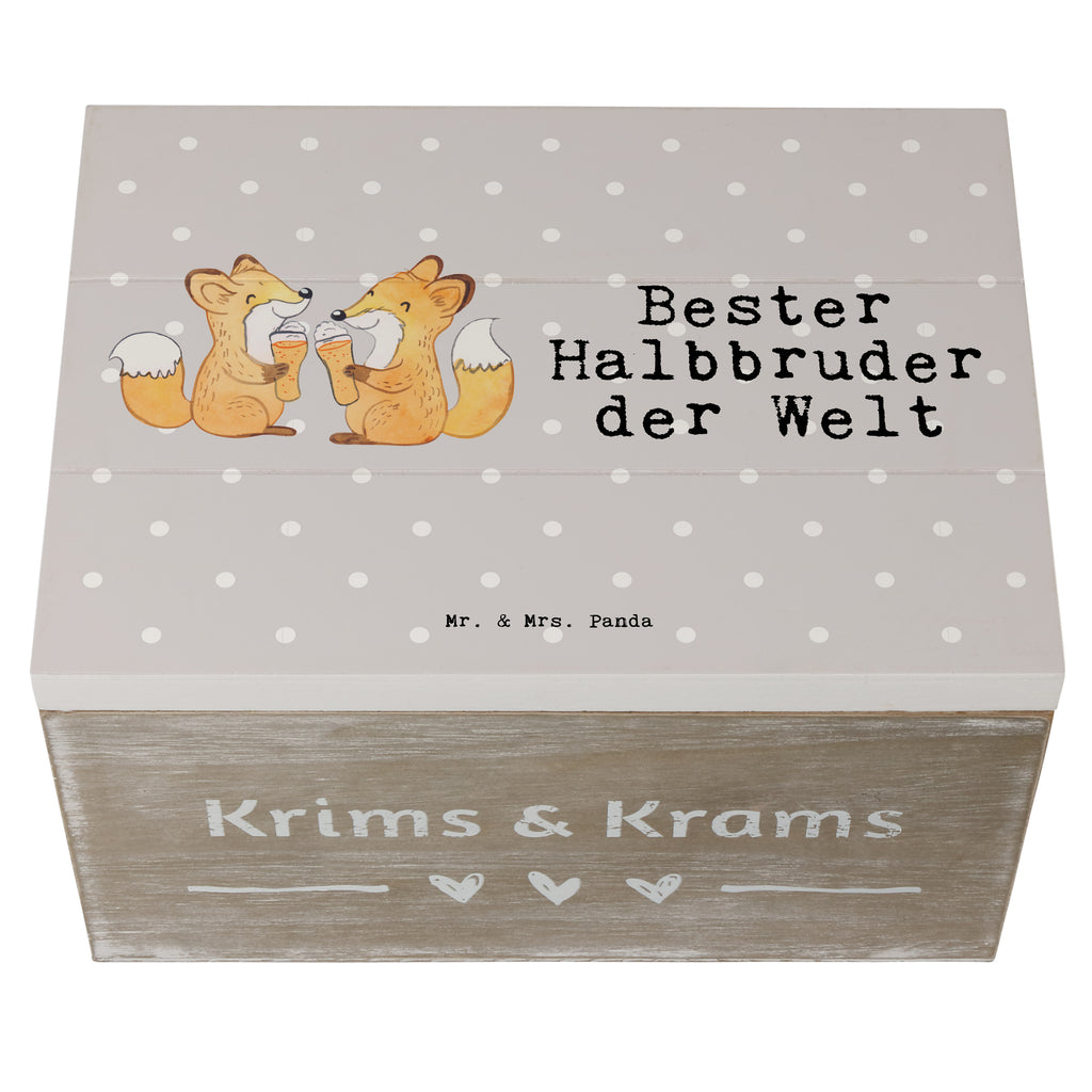 Holzkiste Fuchs Bester Halbbruder der Welt Holzkiste, Kiste, Schatzkiste, Truhe, Schatulle, XXL, Erinnerungsbox, Erinnerungskiste, Dekokiste, Aufbewahrungsbox, für, Dankeschön, Geschenk, Schenken, Geburtstag, Geburtstagsgeschenk, Geschenkidee, Danke, Bedanken, Mitbringsel, Freude machen, Geschenktipp, Halbbruder, Stiefbruder, Stief, Stiefgeschwister, Bruder, Brudi, Geschwister, Bruderherz, Schwester, Familie, Kleinigkeit, Brother, Bester, Sohn