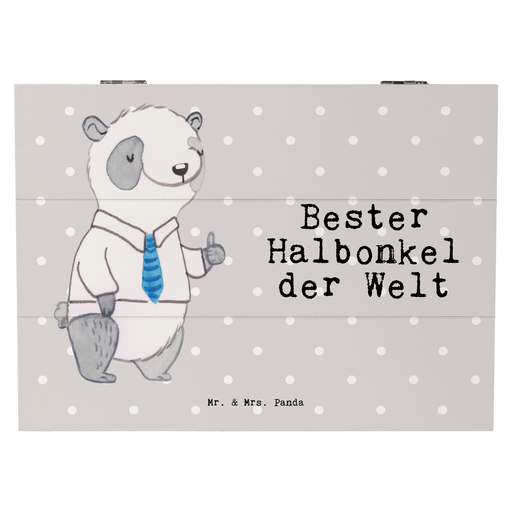 Holzkiste Panda Bester Halbonkel der Welt Onkel, bester Onkel, Halbonkel, Stiefonkel, Stief, Stiefgeschwister, Geschenk, Familie, Kleinigkeit Holzkiste, Kiste, Schatzkiste, Truhe, Schatulle, XXL,  Erinnerungsbox, Erinnerungskiste, Dekokiste, Aufbewahrungsbox  für, Dankeschön, Geschenk, Schenken, Geburtstag, Geburtstagsgeschenk, Geschenkidee, Danke, Bedanken, Mitbringsel, Freude machen, Geschenktipp