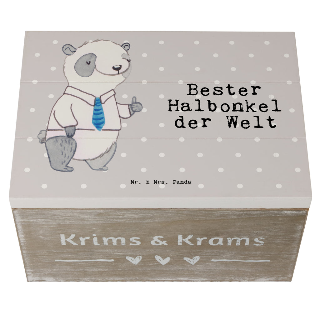Holzkiste Panda Bester Halbonkel der Welt Onkel, bester Onkel, Halbonkel, Stiefonkel, Stief, Stiefgeschwister, Geschenk, Familie, Kleinigkeit Holzkiste, Kiste, Schatzkiste, Truhe, Schatulle, XXL,  Erinnerungsbox, Erinnerungskiste, Dekokiste, Aufbewahrungsbox  für, Dankeschön, Geschenk, Schenken, Geburtstag, Geburtstagsgeschenk, Geschenkidee, Danke, Bedanken, Mitbringsel, Freude machen, Geschenktipp