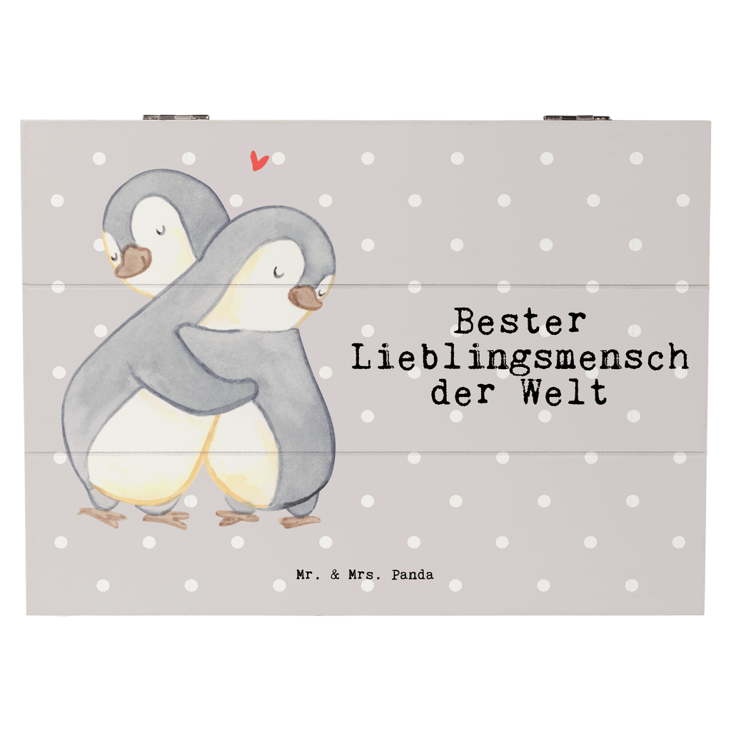 Holzkiste Pinguin Bester Lieblingsmensch der Welt Lieblingsmensch, Lieblings Mensch, Liebling, Partner, Bae, beste Freundin, Freund, Liebe, Herz, Love, Mama, Papa, Familie Holzkiste, Kiste, Schatzkiste, Truhe, Schatulle, XXL,  Erinnerungsbox, Erinnerungskiste, Dekokiste, Aufbewahrungsbox  für, Dankeschön, Geschenk, Schenken, Geburtstag, Geburtstagsgeschenk, Geschenkidee, Danke, Bedanken, Mitbringsel, Freude machen, Geschenktipp