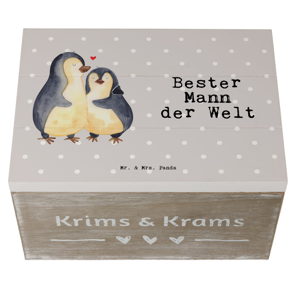 Holzkiste Pinguin Bester Mann der Welt Ehemann, Beste, Mann, Partner, Freund, Traummann, Liebling, Ehepartner, Ehe, Gatte, Lebensgefährte, Bräutigam, Kleinigkeit Holzkiste, Kiste, Schatzkiste, Truhe, Schatulle, XXL,  Erinnerungsbox, Erinnerungskiste, Dekokiste, Aufbewahrungsbox  für, Dankeschön, Geschenk, Schenken, Geburtstag, Geburtstagsgeschenk, Geschenkidee, Danke, Bedanken, Mitbringsel, Freude machen, Geschenktipp
