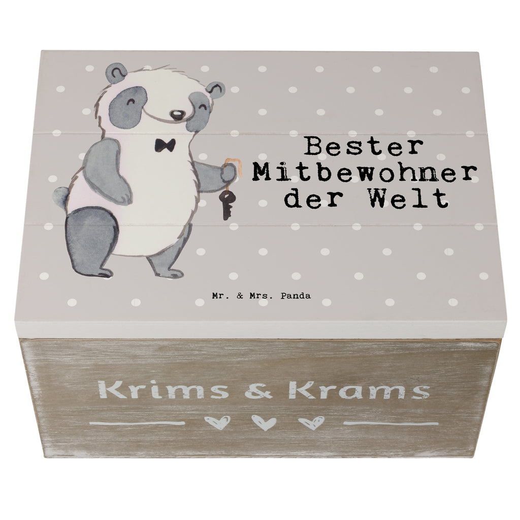 Holzkiste Panda Bester Mitbewohner der Welt Mitbewohner, WG, Zimmernachbar, Wohngemeinschaft, WG-Bewohner, Zimmerkollege, Zimmergenosse, Stubenkamerad Holzkiste, Kiste, Schatzkiste, Truhe, Schatulle, XXL,  Erinnerungsbox, Erinnerungskiste, Dekokiste, Aufbewahrungsbox  für, Dankeschön, Geschenk, Schenken, Geburtstag, Geburtstagsgeschenk, Geschenkidee, Danke, Bedanken, Mitbringsel, Freude machen, Geschenktipp