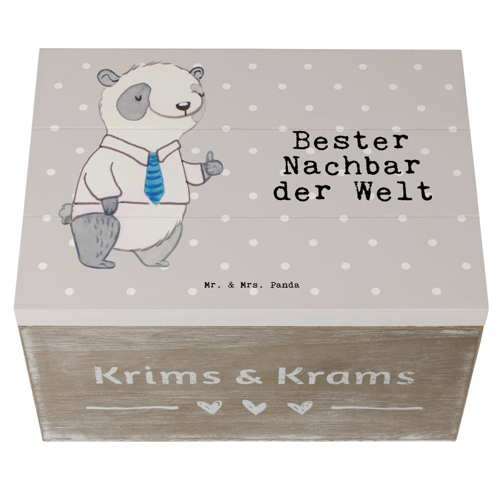 Holzkiste Panda Bester Nachbar der Welt Nachbar, Nachbarn, Nachbarschaft, Freund, Angrenzer, Anwohner, Dankeschön, Bewohner, Freundschaft   Holzkiste, Kiste, Schatzkiste, Truhe, Schatulle, XXL,  Erinnerungsbox, Erinnerungskiste, Dekokiste, Aufbewahrungsbox  für, Dankeschön, Geschenk, Schenken, Geburtstag, Geburtstagsgeschenk, Geschenkidee, Danke, Bedanken, Mitbringsel, Freude machen, Geschenktipp