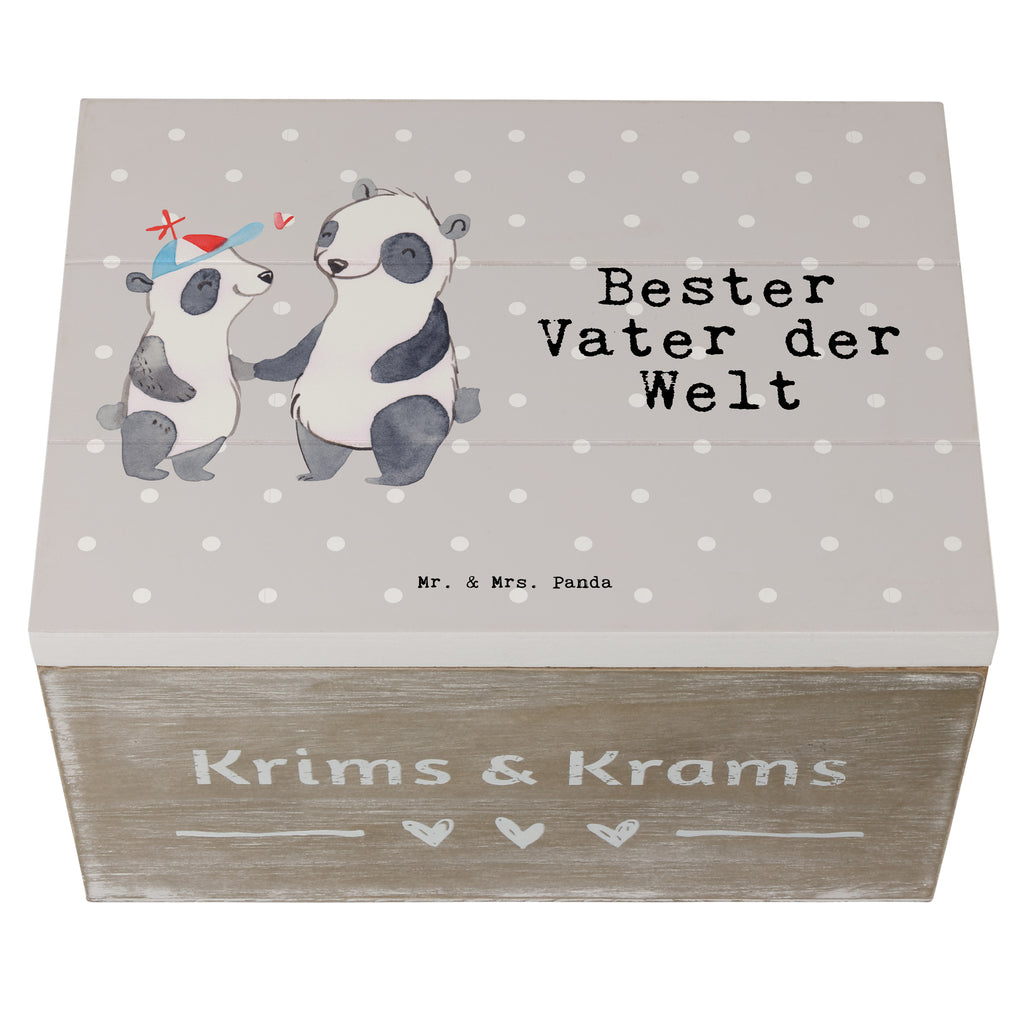 Holzkiste Panda Bester Vater der Welt Vater, Papa, Dad, Daddy, Paps, Papi, Vati, Eltern, Geschenk Vater, Mann, Familie, Bester, Dankeschön, Kleinigkeit Holzkiste, Kiste, Schatzkiste, Truhe, Schatulle, XXL,  Erinnerungsbox, Erinnerungskiste, Dekokiste, Aufbewahrungsbox  für, Dankeschön, Geschenk, Schenken, Geburtstag, Geburtstagsgeschenk, Geschenkidee, Danke, Bedanken, Mitbringsel, Freude machen, Geschenktipp