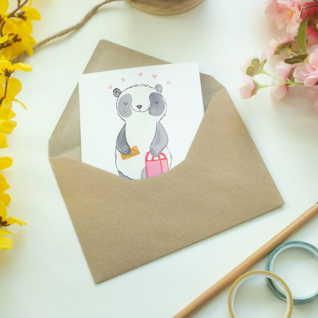 Personalisierte Grußkarte Panda Beste Shoppingbegleitung der Welt Personalisierte Grußkarte, Personalisiertere Klappkarte, Personalisierte Einladungskarte, Personalisierte Glückwunschkarte, Personalisierte Hochzeitskarte, Personalisierte Geburtstagskarte, Grußkarte mit Namen, Grußkarte selber drucken, Grußkarte selbst gestalten, Grußkarte mit persönlichen Nachrichten, Grußkarte als Geldgeschenk, Grußkarten personalisiert, für, Dankeschön, Geschenk, Schenken, Geburtstag, Geburtstagsgeschenk, Geschenkidee, Danke, Bedanken, Mitbringsel, Freude machen, Geschenktipp, Shoppingbegleitung, Shoppingpartner, Begleitung, Shoppen, Partner, Freundin, Freund, bff, Shopping, Einkaufen, Shopping-Queen, Queen, Bester
