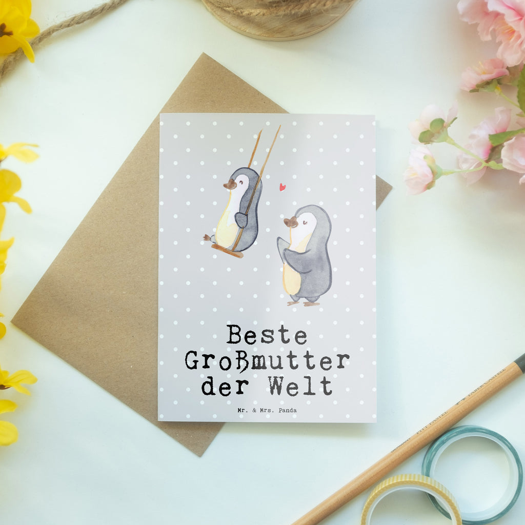 Grußkarte Pinguin Beste Großmutter der Welt Klappkarte, Einladungskarte, Glückwunschkarte, Hochzeitskarte, Geburtstagskarte, Karte, für, Dankeschön, Geschenk, Schenken, Geburtstag, Geburtstagsgeschenk, Geschenkidee, Danke, Bedanken, Mitbringsel, Freude machen, Geschenktipp, Großmutter, Omi, Oma, Oma geworden, Grosseltern