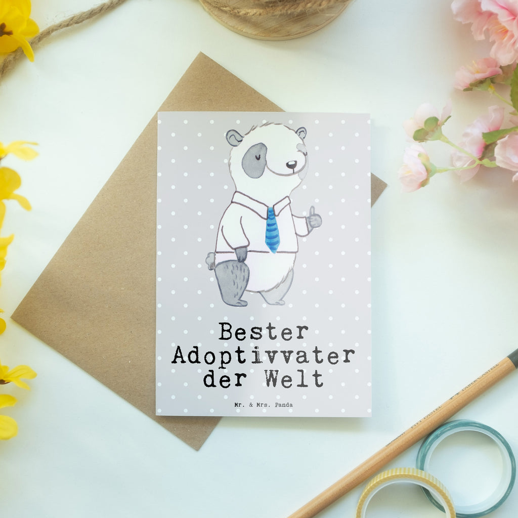 Grußkarte Panda Bester Adoptivvater der Welt Klappkarte, Einladungskarte, Glückwunschkarte, Hochzeitskarte, Geburtstagskarte, Karte, für, Dankeschön, Geschenk, Schenken, Geburtstag, Geburtstagsgeschenk, Geschenkidee, Danke, Bedanken, Mitbringsel, Freude machen, Geschenktipp, Adoptiv vater, Adoption, adoptiert, Adoptivvater