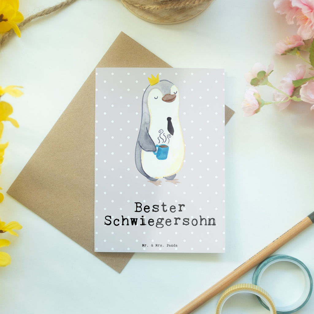 Grußkarte Pinguin Bester Schwiegersohn Klappkarte, Einladungskarte, Glückwunschkarte, Hochzeitskarte, Geburtstagskarte, Karte, für, Dankeschön, Geschenk, Schenken, Geburtstag, Geburtstagsgeschenk, Geschenkidee, Danke, Bedanken, Mitbringsel, Freude machen, Geschenktipp, Schwiegersohn, Tochter, Ehefrau des Sohns, Frau, angeheiratet, Hochzeit, Heirat