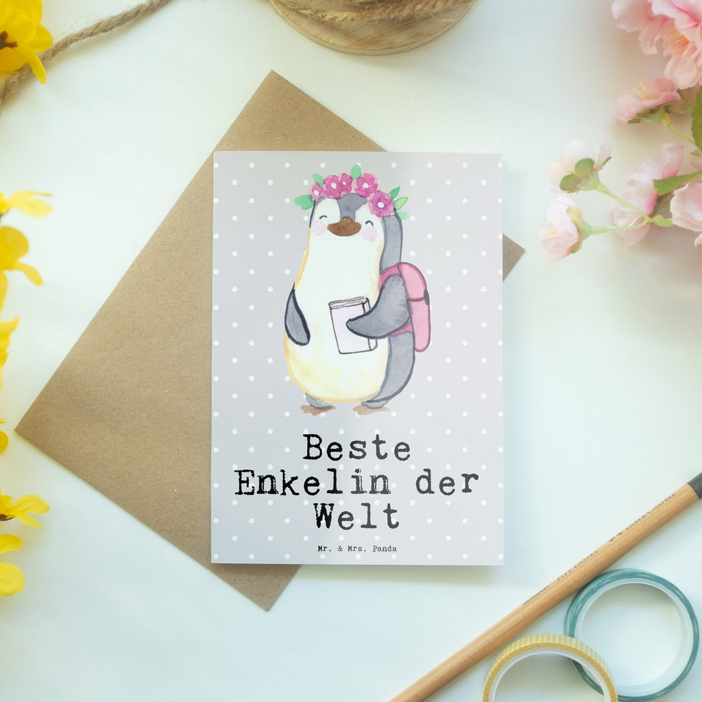 Grußkarte Pinguin Beste Enkelin der Welt Klappkarte, Einladungskarte, Glückwunschkarte, Hochzeitskarte, Geburtstagskarte, Karte, für, Dankeschön, Geschenk, Schenken, Geburtstag, Geburtstagsgeschenk, Geschenkidee, Danke, Bedanken, Mitbringsel, Freude machen, Geschenktipp, Enkelin, Enkelkind, Enkeltochter, Oma, Opa, Kind von Tochter, Kind von Sohn, Großtochter, Taufe