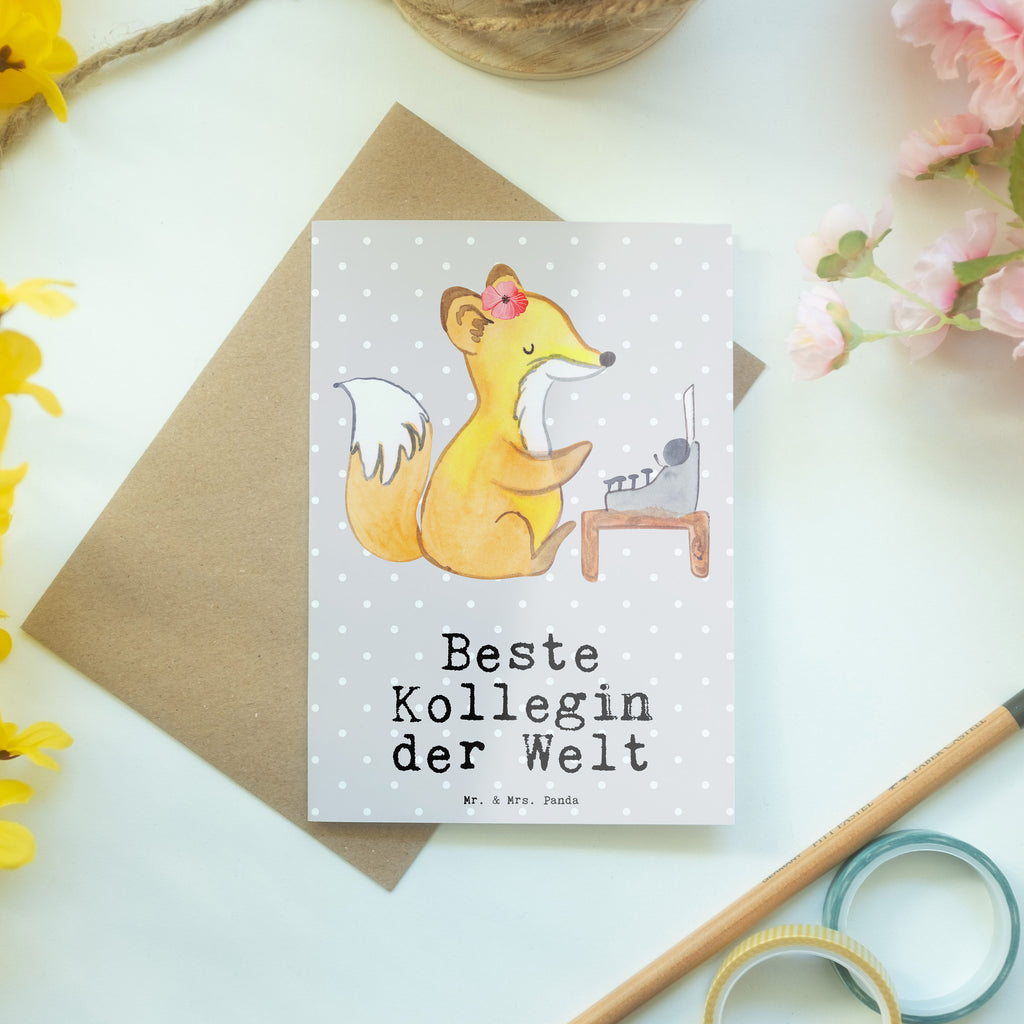 Grußkarte Fuchs Beste Kollegin der Welt Klappkarte, Einladungskarte, Glückwunschkarte, Hochzeitskarte, Geburtstagskarte, Karte, für, Dankeschön, Geschenk, Schenken, Geburtstag, Geburtstagsgeschenk, Geschenkidee, Danke, Bedanken, Mitbringsel, Freude machen, Geschenktipp, Arbeitskollegin, Kollegin, Freundin, Büro, Abschiedsgeschenk, Ruhestand, Arbeit, Mitarbeiterin, Berufsgenossin, Beruf