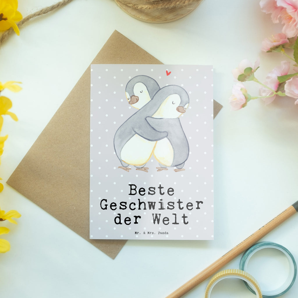 Grußkarte Pinguin Beste Geschwister der Welt Klappkarte, Einladungskarte, Glückwunschkarte, Hochzeitskarte, Geburtstagskarte, Karte, für, Dankeschön, Geschenk, Schenken, Geburtstag, Geburtstagsgeschenk, Geschenkidee, Danke, Bedanken, Mitbringsel, Freude machen, Geschenktipp, Geschwister, Geschwisterchen, Bruder, Schwester, Schwestern, Brüder, Familie, Nachwuchs