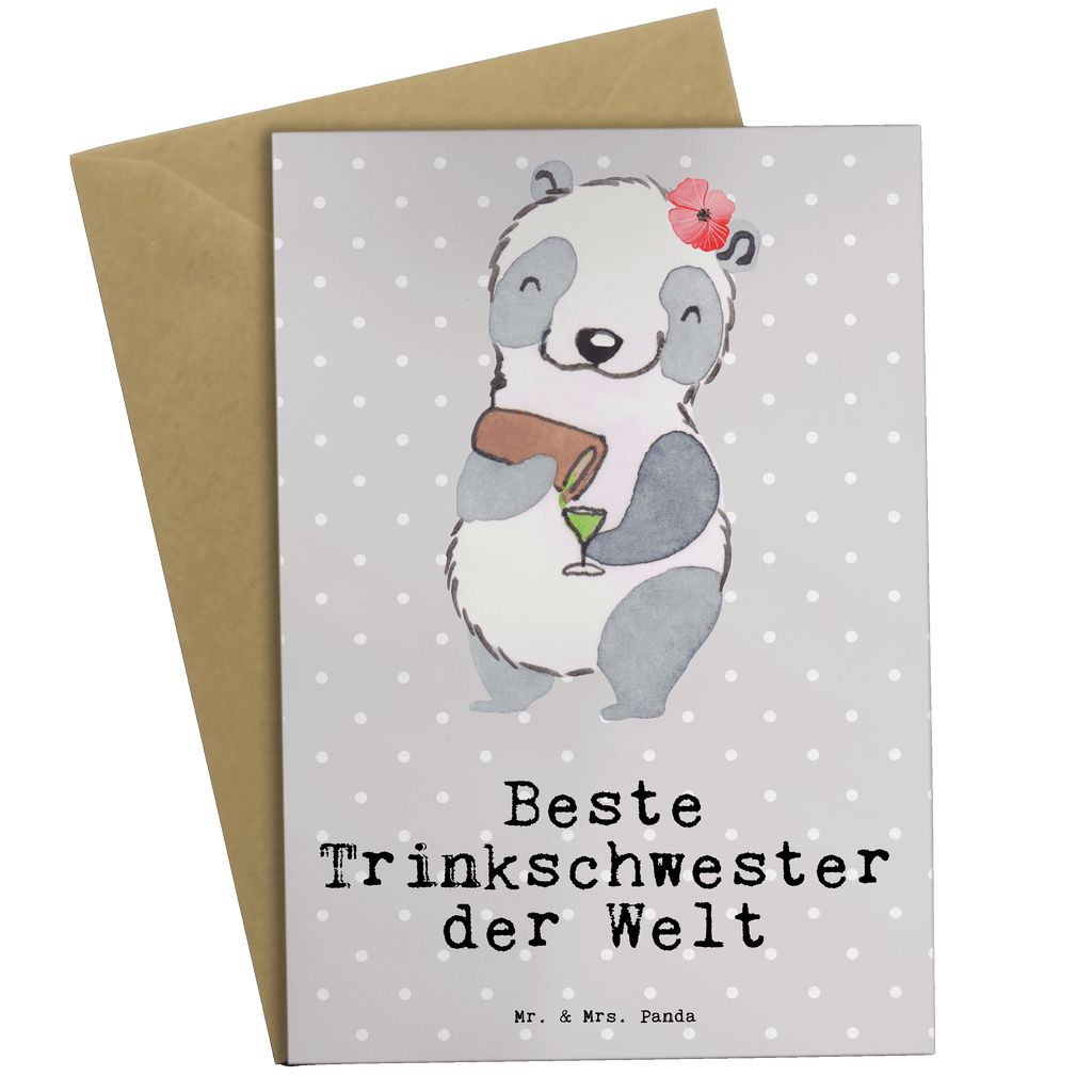 Grußkarte Panda Beste Trinkschwester der Welt Klappkarte, Einladungskarte, Glückwunschkarte, Hochzeitskarte, Geburtstagskarte, Karte, für, Dankeschön, Geschenk, Schenken, Geburtstag, Geburtstagsgeschenk, Geschenkidee, Danke, Bedanken, Mitbringsel, Freude machen, Geschenktipp, Trinkschwester, Saufschwester, Schwester, Sister, Freundin, Party, Bae, Trinken, Alkohol, Wochenende, Kleinigkeit, Sister from another Mister