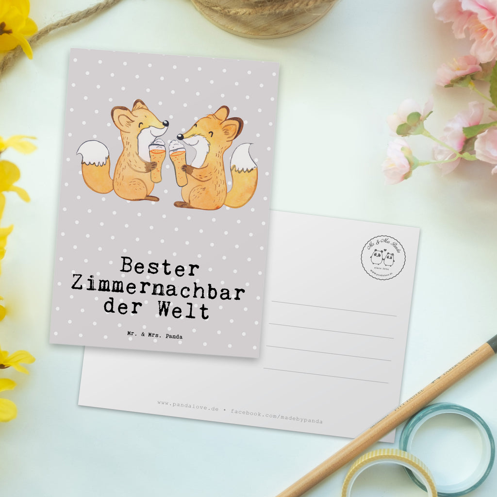 Postkarte Fuchs Bester Zimmernachbar der Welt Geschenkkarte, Grußkarte, Karte, Einladung, Ansichtskarte, Geburtstagskarte, Einladungskarte, Dankeskarte, für, Dankeschön, Geschenk, Schenken, Geburtstag, Geburtstagsgeschenk, Geschenkidee, Danke, Bedanken, Mitbringsel, Freude machen, Geschenktipp, Zimmernachbar, Zimmernachbarn, Zimmer, Krankenhaus, Patient, Kollegin, Wohnheim, Nachbar, WG, Studentenwohnheim