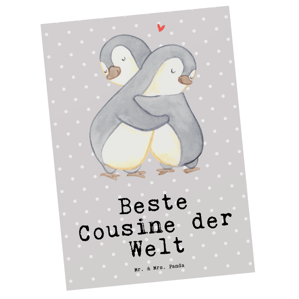 Postkarte Pinguin Beste Cousine der Welt Geschenkkarte, Grußkarte, Karte, Einladung, Ansichtskarte, Geburtstagskarte, Einladungskarte, für, Dankeschön, Geschenk, Schenken, Geburtstag, Geburtstagsgeschenk, Geschenkidee, Danke, Bedanken, Mitbringsel, Freude machen, Geschenktipp, Cousine, Kusine, Kousine, Cousinchen, Tochter von Onkel, Tochter von Tante, Familie, Verwandtschaft, Cousin
