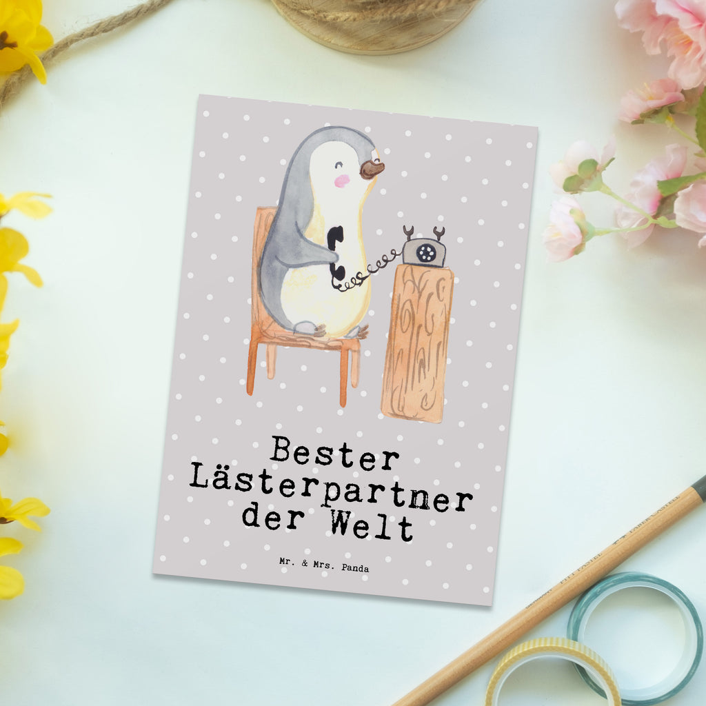 Postkarte Pinguin Bester Lästerpartner der Welt Geschenkkarte, Grußkarte, Karte, Einladung, Ansichtskarte, Geburtstagskarte, Einladungskarte, Dankeskarte, für, Dankeschön, Geschenk, Schenken, Geburtstag, Geburtstagsgeschenk, Geschenkidee, Danke, Bedanken, Mitbringsel, Freude machen, Geschenktipp, Lästerpartner, Lesterpartner, lestern, Lästerschwester, Lästern, beste Freundin, Freundin, Spaß, bff