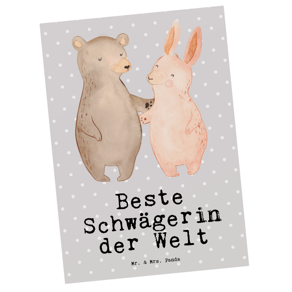 Postkarte Hase Beste Schwägerin der Welt Geschenkkarte, Grußkarte, Karte, Einladung, Ansichtskarte, Geburtstagskarte, Einladungskarte, Dankeskarte, für, Dankeschön, Geschenk, Schenken, Geburtstag, Geburtstagsgeschenk, Geschenkidee, Danke, Bedanken, Mitbringsel, Freude machen, Geschenktipp, Schwägerin, Schwähgerin, Schwippschwägerin, Familie, Verwandtschaft, angeheiratet, Frau, Ehemann, Schwester, Ehefrau, Bruder, Partner