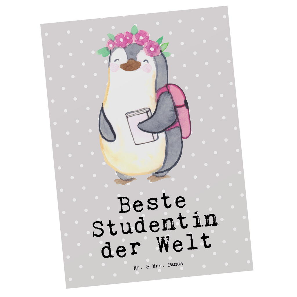 Postkarte Pinguin Beste Studentin der Welt Geschenkkarte, Grußkarte, Karte, Einladung, Ansichtskarte, Geburtstagskarte, Einladungskarte, Dankeskarte, für, Dankeschön, Geschenk, Schenken, Geburtstag, Geburtstagsgeschenk, Geschenkidee, Danke, Bedanken, Mitbringsel, Freude machen, Geschenktipp, Studentin, Studium, Tochter, Spaß, Musterschülerin, lustig, Studienabschluss, witzig, Universität, Abschluss, Alumni, Uni, Studenten, Hochschule