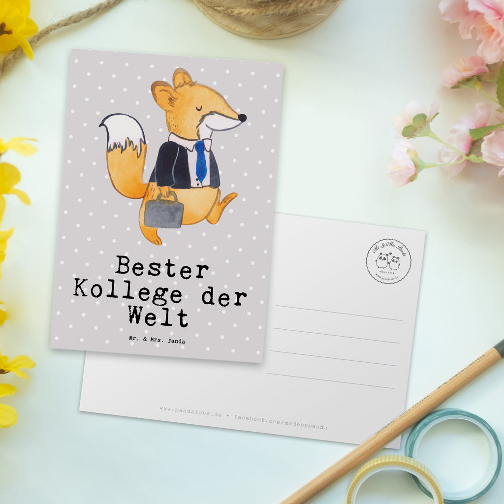Postkarte Fuchs Bester Kollege der Welt Geschenkkarte, Grußkarte, Karte, Einladung, Ansichtskarte, Geburtstagskarte, Einladungskarte, Dankeskarte, für, Dankeschön, Geschenk, Schenken, Geburtstag, Geburtstagsgeschenk, Geschenkidee, Danke, Bedanken, Mitbringsel, Freude machen, Geschenktipp, Arbeitskollege, Kollege, Büro, Abschiedsgeschenk, Ruhestand, Arbeit, Mitarbeiter, Berufsgenosse, Beruf