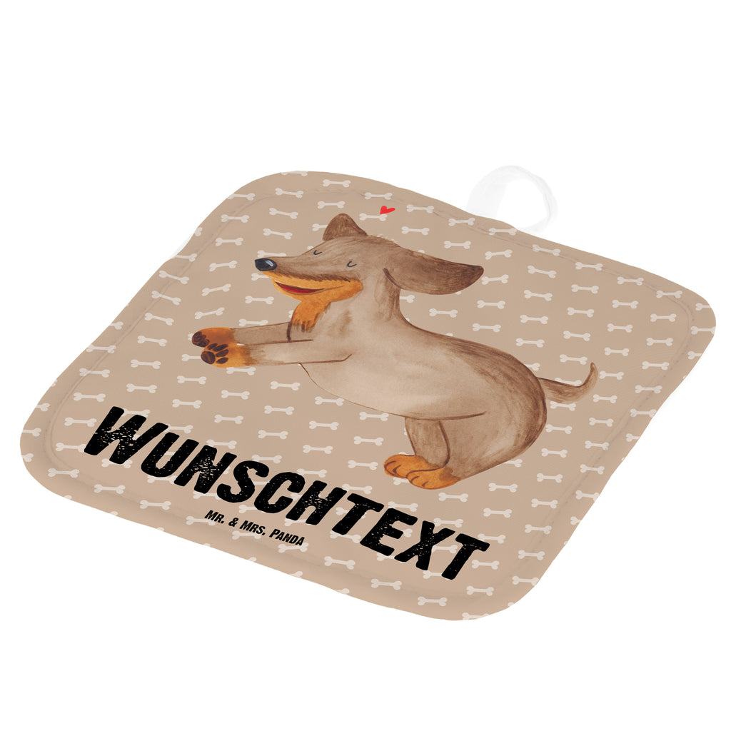 Personalisierte Topflappen Hund Dackel fröhlich Topflappen personalisiert, Personalisierte Topfuntersetzer, Personalisierter Ofenhandschuh, Topflappen Set personalisiert, Topflappen mit Namen, Namensaufdruck, Hund, Hundemotiv, Haustier, Hunderasse, Tierliebhaber, Hundebesitzer, Sprüche, Hunde, Dackel, Dachshund, happy dog