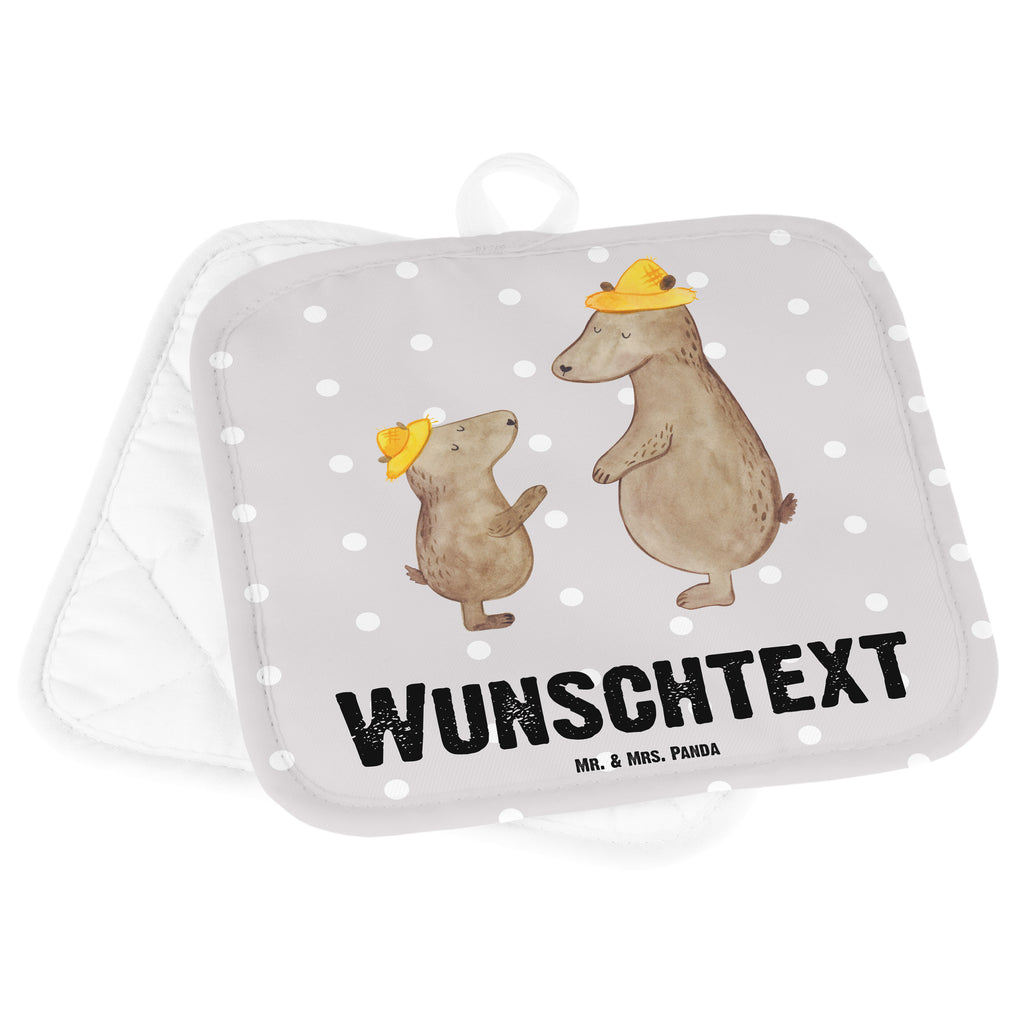 Personalisierte Topflappen Bären mit Hut Topflappen personalisiert, Personalisierte Topfuntersetzer, Personalisierter Ofenhandschuh, Topflappen Set personalisiert, Topflappen mit Namen, Namensaufdruck, Familie, Vatertag, Muttertag, Bruder, Schwester, Mama, Papa, Oma, Opa, Bär, Bären, Vater, Papi, Paps, Dad, Daddy, Lieblingsmensch, Sohn, Söhne, Kind, Kinder, Vater-Sohn, Family, Vorbild
