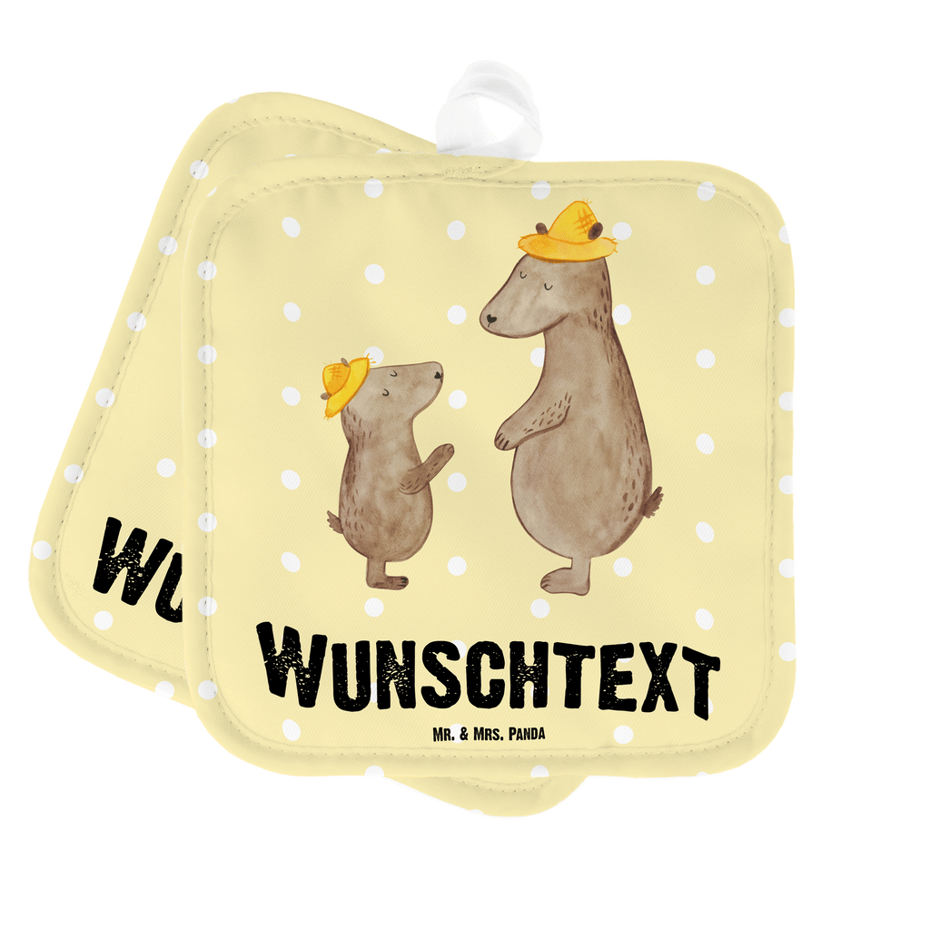 Personalisierte Topflappen Bären mit Hut Topflappen personalisiert, Personalisierte Topfuntersetzer, Personalisierter Ofenhandschuh, Topflappen Set personalisiert, Topflappen mit Namen, Namensaufdruck, Familie, Vatertag, Muttertag, Bruder, Schwester, Mama, Papa, Oma, Opa, Bär, Bären, Vater, Papi, Paps, Dad, Daddy, Lieblingsmensch, Sohn, Söhne, Kind, Kinder, Vater-Sohn, Family, Vorbild