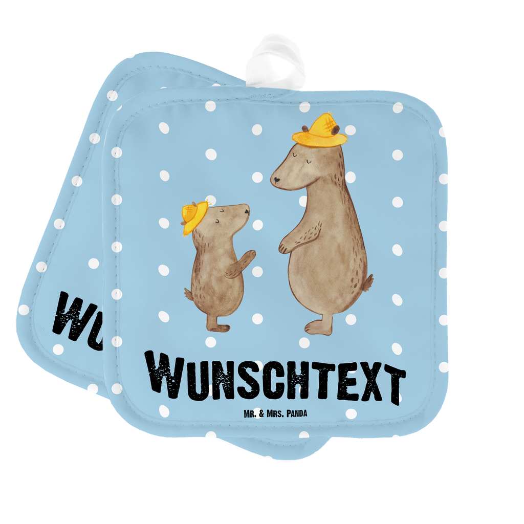 Personalisierte Topflappen Bären mit Hut Topflappen personalisiert, Personalisierte Topfuntersetzer, Personalisierter Ofenhandschuh, Topflappen Set personalisiert, Topflappen mit Namen, Namensaufdruck, Familie, Vatertag, Muttertag, Bruder, Schwester, Mama, Papa, Oma, Opa, Bär, Bären, Vater, Papi, Paps, Dad, Daddy, Lieblingsmensch, Sohn, Söhne, Kind, Kinder, Vater-Sohn, Family, Vorbild