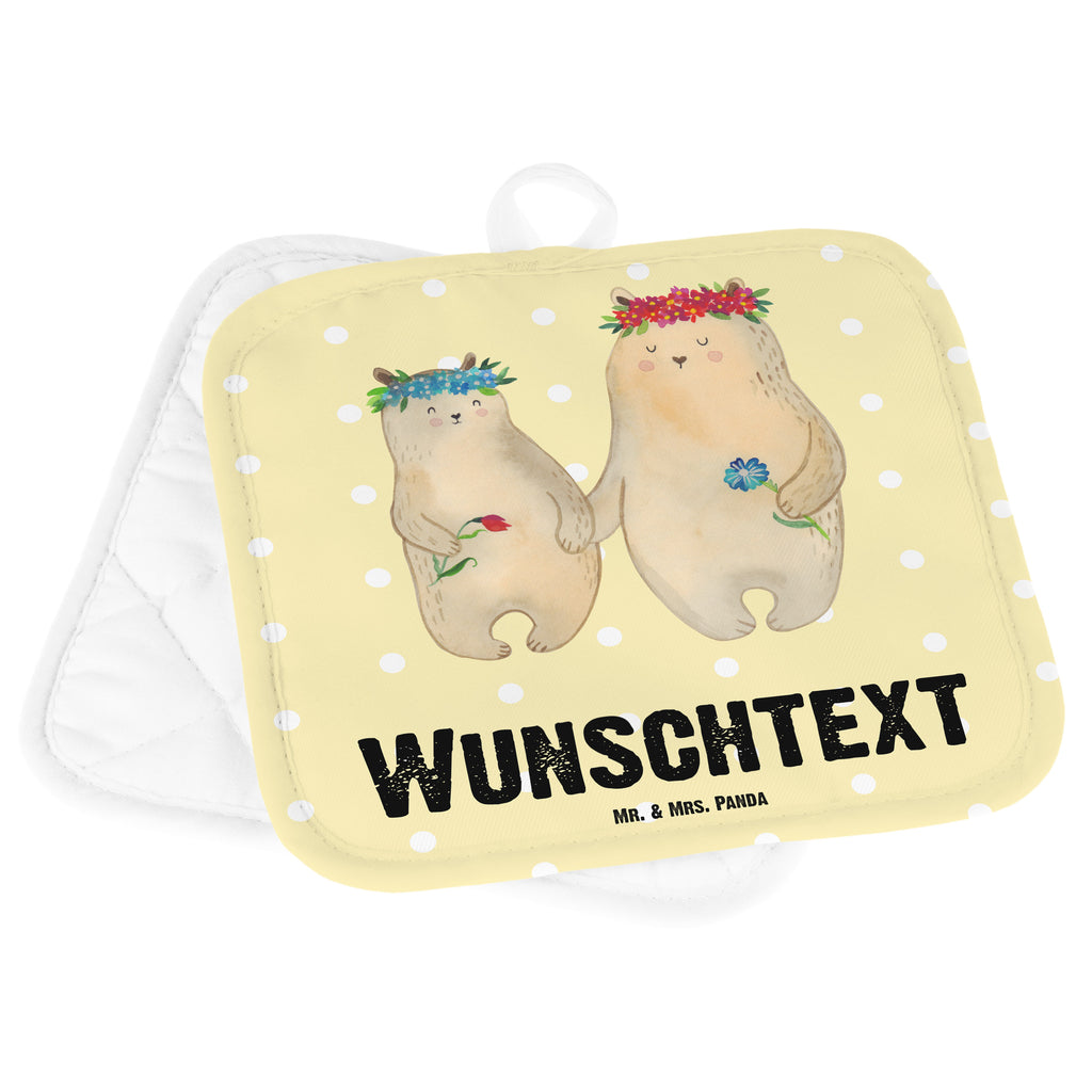 Personalisierte Topflappen Bären mit Blumenkranz Topflappen personalisiert, Personalisierte Topfuntersetzer, Personalisierter Ofenhandschuh, Topflappen Set personalisiert, Topflappen mit Namen, Namensaufdruck, Familie, Vatertag, Muttertag, Bruder, Schwester, Mama, Papa, Oma, Opa, Bär, Bären, Mutter, Mutti, Mami, Lieblingsmensch, Lieblingsmama, beste Mutter, weltbeste Mama, Geschenk Mama. Muttertag, Tochter, Kind, Kinder, Töchter, Family, Vorbild
