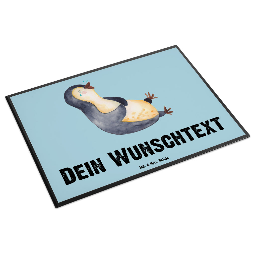 Personalisierte Schreibtischunterlage Pinguin lachend Personalisierte Schreibunterlage, Personalisierte Schreibtischauflage, Personalisierte Schreibtisch Unterlagen, Schreibunterlage mit Namen, Schreibtischauflage  mit Namen, Schreibtisch Unterlagen mit Namen, Selbst gestalten, Namensaufdruck, Namenspersonalisierung, Pinguin, Pinguine, lustiger Spruch, Optimismus, Fröhlich, Lachen, Humor, Fröhlichkeit