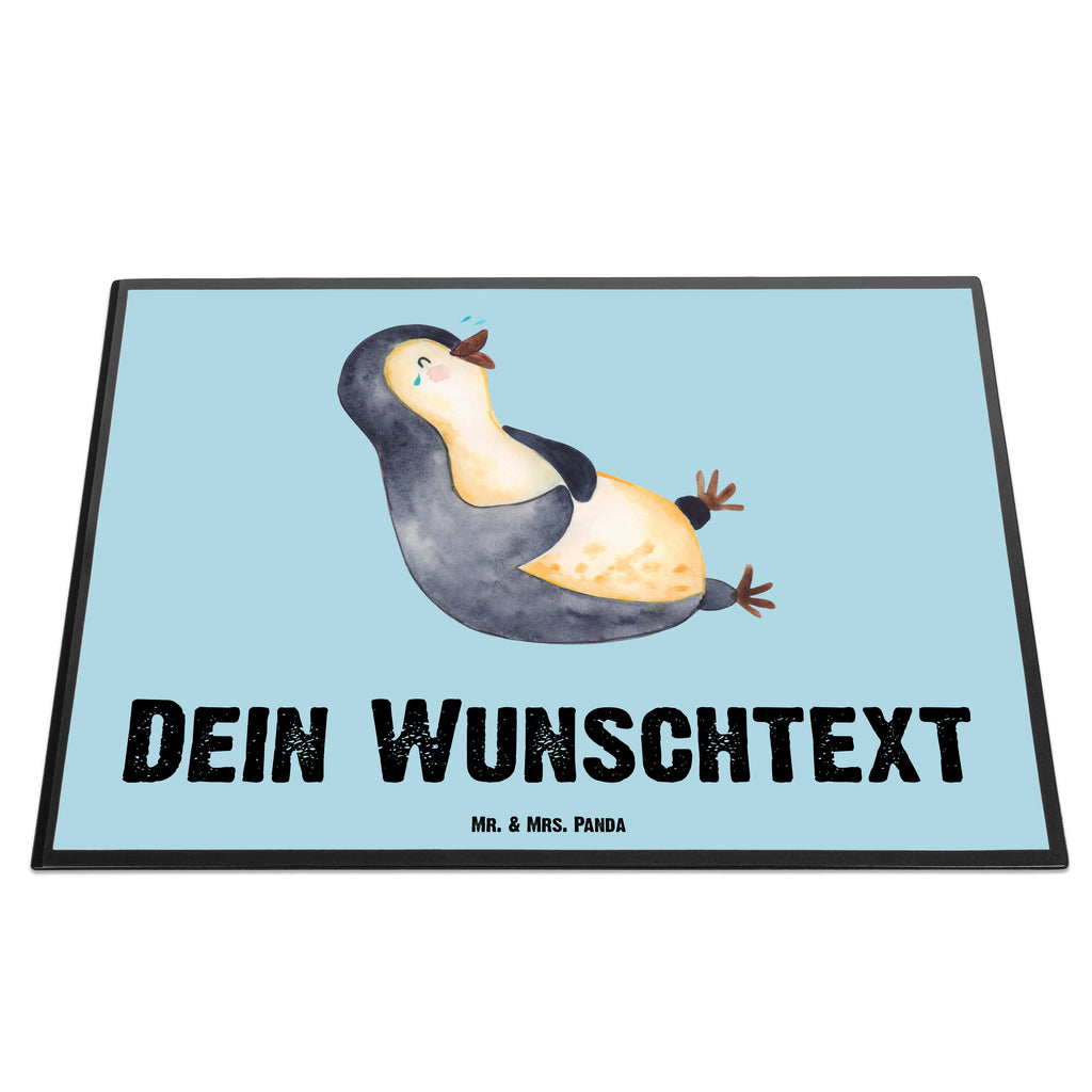 Personalisierte Schreibtischunterlage Pinguin lachend Personalisierte Schreibunterlage, Personalisierte Schreibtischauflage, Personalisierte Schreibtisch Unterlagen, Schreibunterlage mit Namen, Schreibtischauflage  mit Namen, Schreibtisch Unterlagen mit Namen, Selbst gestalten, Namensaufdruck, Namenspersonalisierung, Pinguin, Pinguine, lustiger Spruch, Optimismus, Fröhlich, Lachen, Humor, Fröhlichkeit