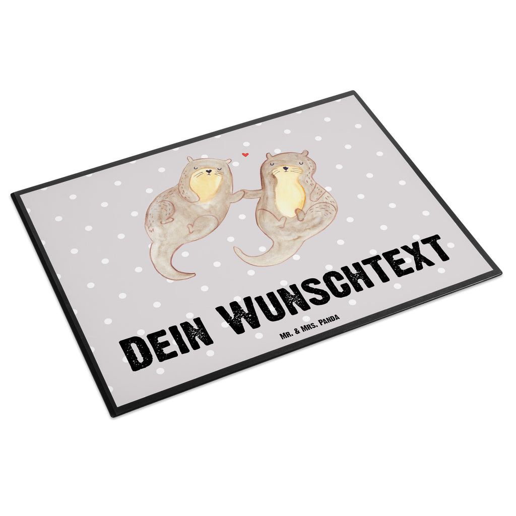 Personalisierte Schreibtischunterlage Otter händchenhaltend Personalisierte Schreibunterlage, Personalisierte Schreibtischauflage, Personalisierte Schreibtisch Unterlagen, Schreibunterlage mit Namen, Schreibtischauflage  mit Namen, Schreibtisch Unterlagen mit Namen, Selbst gestalten, Namensaufdruck, Namenspersonalisierung, Otter, Fischotter, Seeotter, Otter Seeotter See Otter