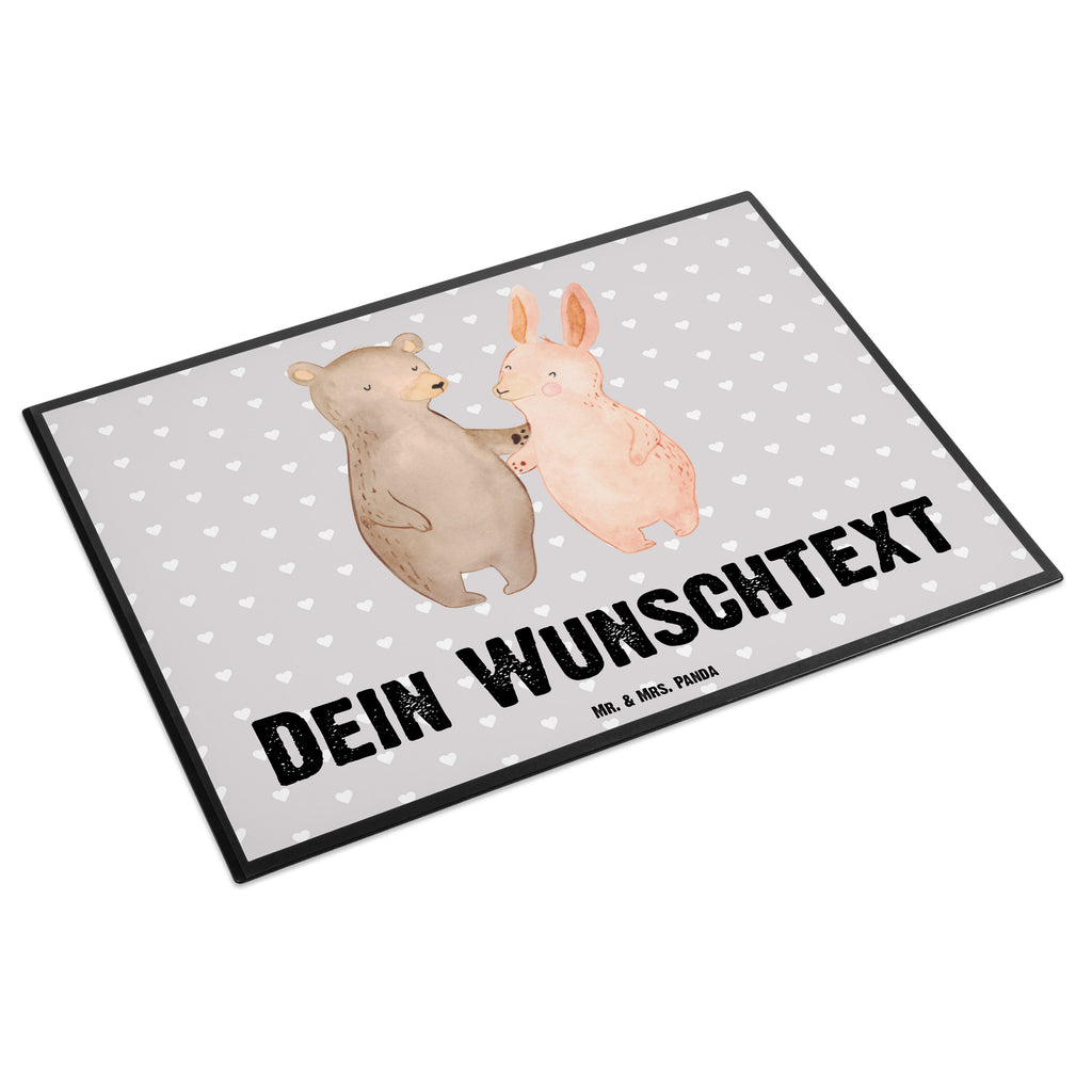 Personalisierte Schreibtischunterlage Bär Hase Umarmen Personalisierte Schreibunterlage, Personalisierte Schreibtischauflage, Personalisierte Schreibtisch Unterlagen, Schreibunterlage mit Namen, Schreibtischauflage  mit Namen, Schreibtisch Unterlagen mit Namen, Selbst gestalten, Namensaufdruck, Namenspersonalisierung, Liebe, Partner, Freund, Freundin, Ehemann, Ehefrau, Heiraten, Verlobung, Heiratsantrag, Liebesgeschenk, Jahrestag, Hocheitstag, Freunde, bester Freund, Hase, Bär, Bärchen, best friends