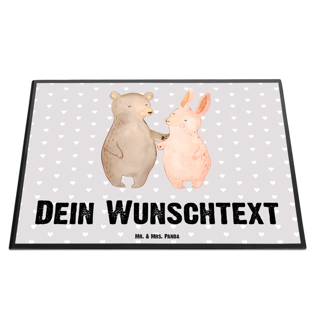 Personalisierte Schreibtischunterlage Bär Hase Umarmen Personalisierte Schreibunterlage, Personalisierte Schreibtischauflage, Personalisierte Schreibtisch Unterlagen, Schreibunterlage mit Namen, Schreibtischauflage  mit Namen, Schreibtisch Unterlagen mit Namen, Selbst gestalten, Namensaufdruck, Namenspersonalisierung, Liebe, Partner, Freund, Freundin, Ehemann, Ehefrau, Heiraten, Verlobung, Heiratsantrag, Liebesgeschenk, Jahrestag, Hocheitstag, Freunde, bester Freund, Hase, Bär, Bärchen, best friends
