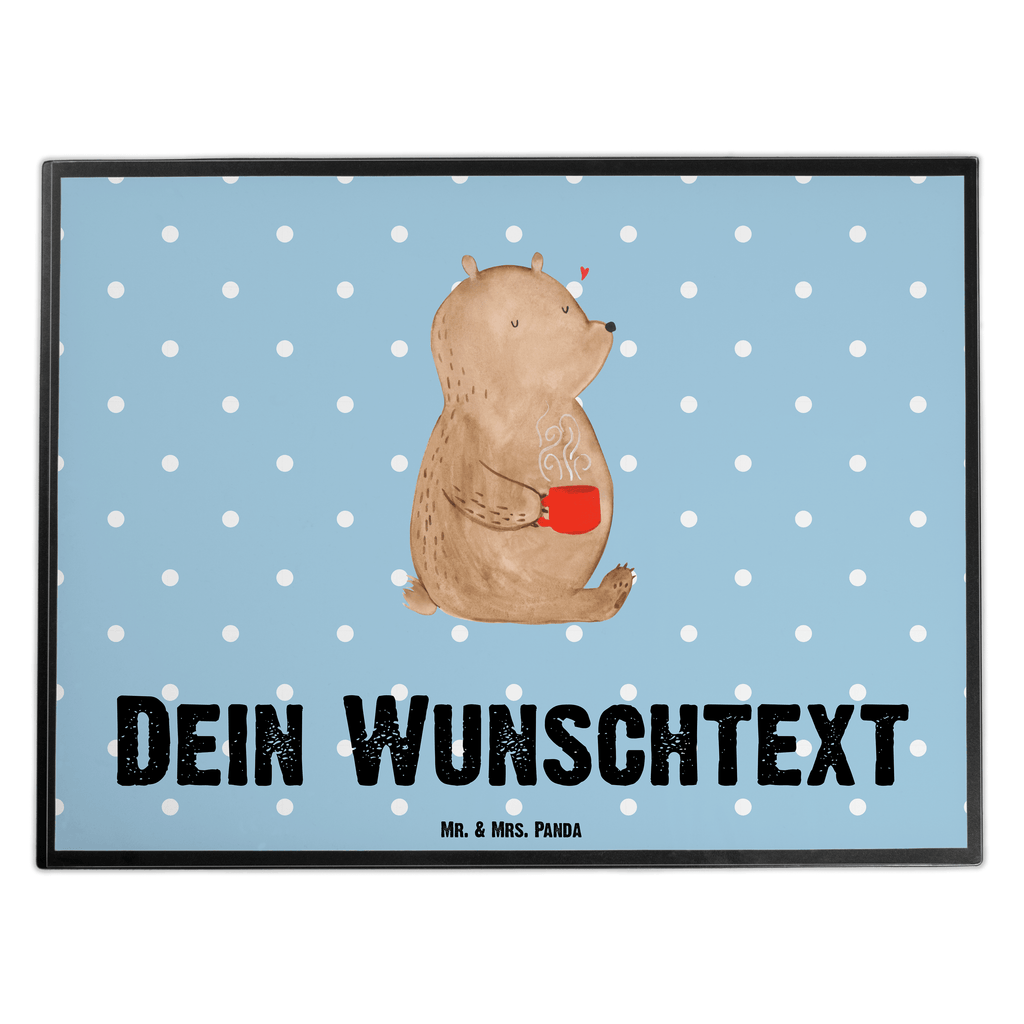 Personalisierte Schreibtischunterlage Bär Kaffee Personalisierte Schreibunterlage, Personalisierte Schreibtischauflage, Personalisierte Schreibtisch Unterlagen, Schreibunterlage mit Namen, Schreibtischauflage  mit Namen, Schreibtisch Unterlagen mit Namen, Selbst gestalten, Namensaufdruck, Namenspersonalisierung, Bär, Teddy, Teddybär, Kaffee, Coffee, Bären, guten Morgen, Morgenroutine, Welt erobern, Welt retten, Motivation