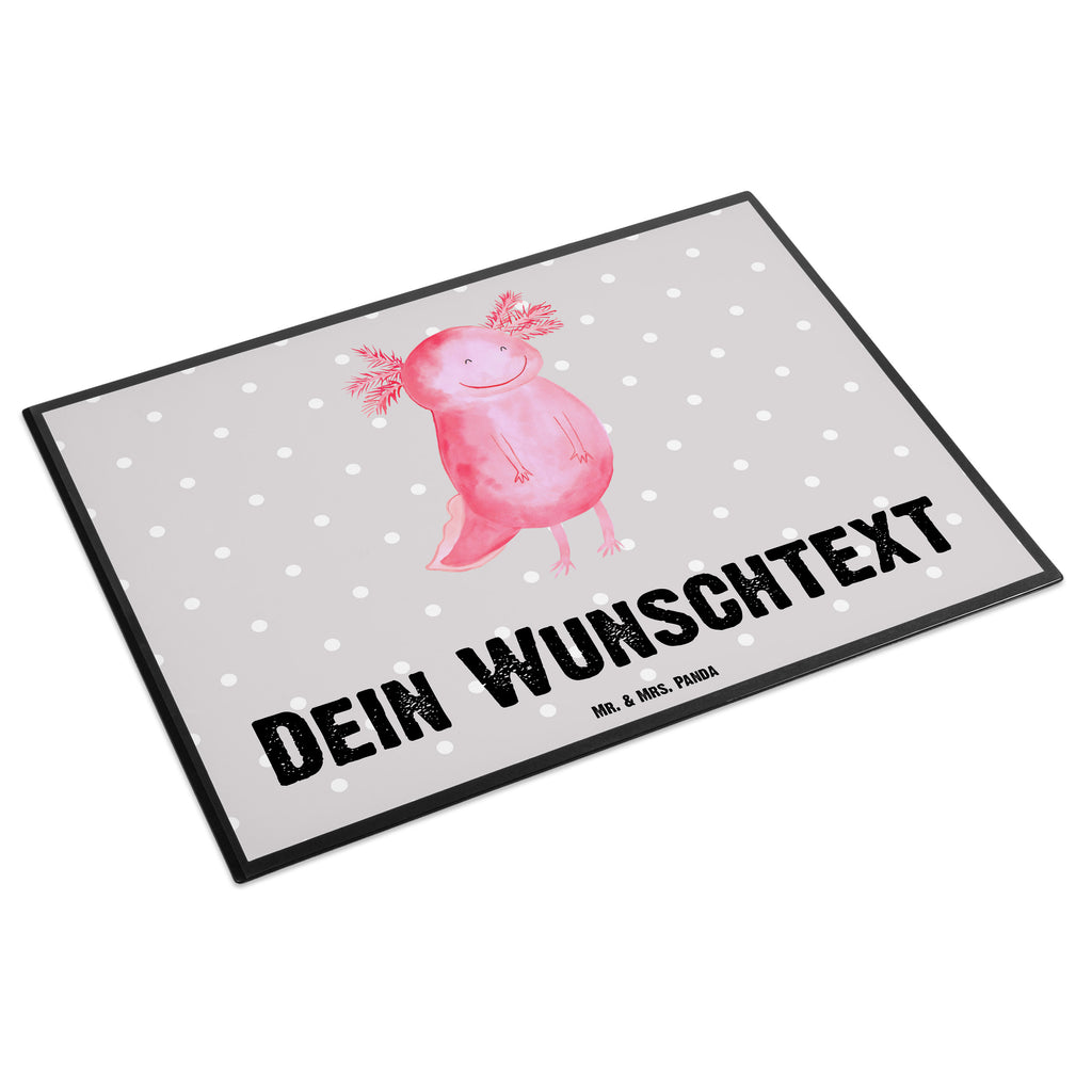 Personalisierte Schreibtischunterlage Axolotl glücklich Personalisierte Schreibunterlage, Personalisierte Schreibtischauflage, Personalisierte Schreibtisch Unterlagen, Schreibunterlage mit Namen, Schreibtischauflage  mit Namen, Schreibtisch Unterlagen mit Namen, Selbst gestalten, Namensaufdruck, Namenspersonalisierung, Axolotl, Molch, Axolot, Schwanzlurch, Lurch, Lurche, Motivation, gute Laune