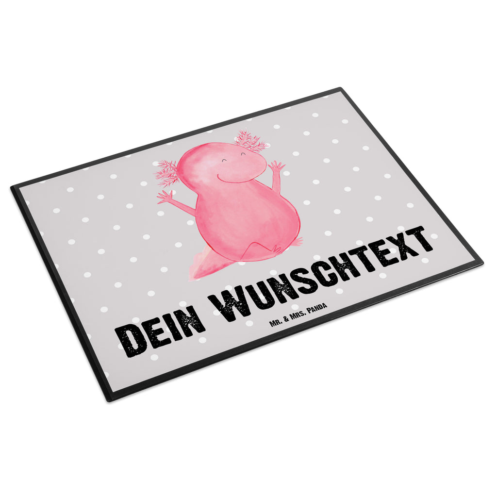 Personalisierte Schreibtischunterlage Axolotl Hurra Personalisierte Schreibunterlage, Personalisierte Schreibtischauflage, Personalisierte Schreibtisch Unterlagen, Schreibunterlage mit Namen, Schreibtischauflage  mit Namen, Schreibtisch Unterlagen mit Namen, Selbst gestalten, Namensaufdruck, Namenspersonalisierung, Axolotl, Molch, Axolot, Schwanzlurch, Lurch, Lurche, fröhlich, Spaß, Freude, Motivation, Zufriedenheit