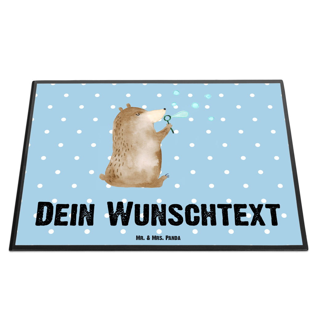 Personalisierte Schreibtischunterlage Bär Seifenblasen Personalisierte Schreibunterlage, Personalisierte Schreibtischauflage, Personalisierte Schreibtisch Unterlagen, Schreibunterlage mit Namen, Schreibtischauflage  mit Namen, Schreibtisch Unterlagen mit Namen, Selbst gestalten, Namensaufdruck, Namenspersonalisierung, Bär, Teddy, Teddybär, Seifenblasen Bär Lustig Sein Glücklich Traurig Happy