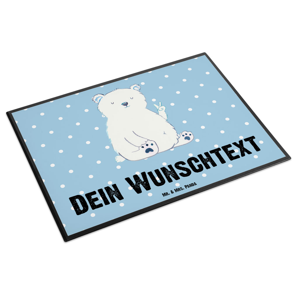 Personalisierte Schreibtischunterlage Eisbär Faul Personalisierte Schreibunterlage, Personalisierte Schreibtischauflage, Personalisierte Schreibtisch Unterlagen, Schreibunterlage mit Namen, Schreibtischauflage  mit Namen, Schreibtisch Unterlagen mit Namen, Selbst gestalten, Namensaufdruck, Namenspersonalisierung, Bär, Teddy, Teddybär, Eisbär, Nordpol, Faul, Entspannen, Relaxen, Büro, Arbeit, Bürojob, Arbeitsplatz, Homeoffice