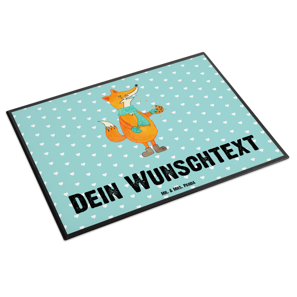 Personalisierte Schreibtischunterlage Fuchs Keks Personalisierte Schreibunterlage, Personalisierte Schreibtischauflage, Personalisierte Schreibtisch Unterlagen, Schreibunterlage mit Namen, Schreibtischauflage  mit Namen, Schreibtisch Unterlagen mit Namen, Selbst gestalten, Namensaufdruck, Namenspersonalisierung, Fuchs, Füchse, Backen Spruch, Kekse, Winter, Weihnachtszeit, Plätzchen, Liebe, Küche Deko