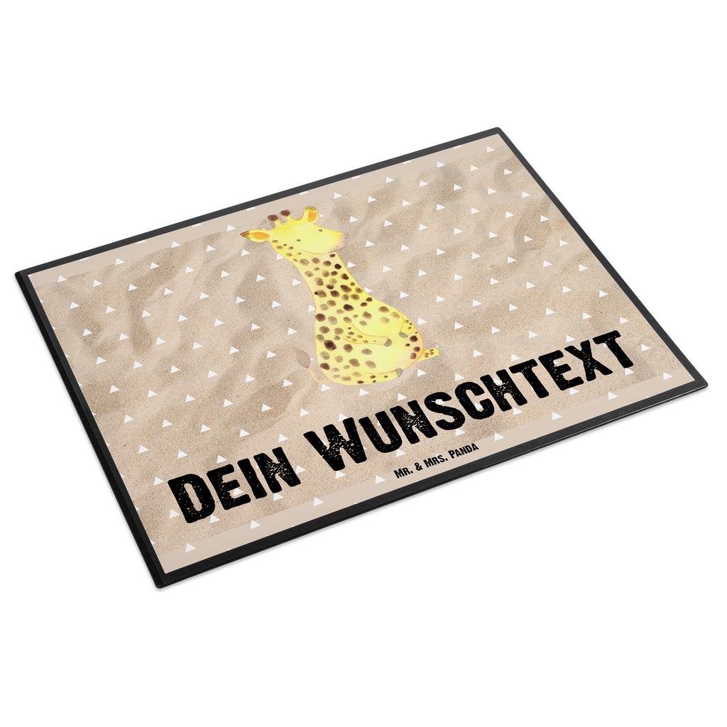 Personalisierte Schreibtischunterlage Giraffe Zufrieden Personalisierte Schreibunterlage, Personalisierte Schreibtischauflage, Personalisierte Schreibtisch Unterlagen, Schreibunterlage mit Namen, Schreibtischauflage  mit Namen, Schreibtisch Unterlagen mit Namen, Selbst gestalten, Namensaufdruck, Namenspersonalisierung, Afrika, Wildtiere, Giraffe, Zufrieden, Glück, Abenteuer
