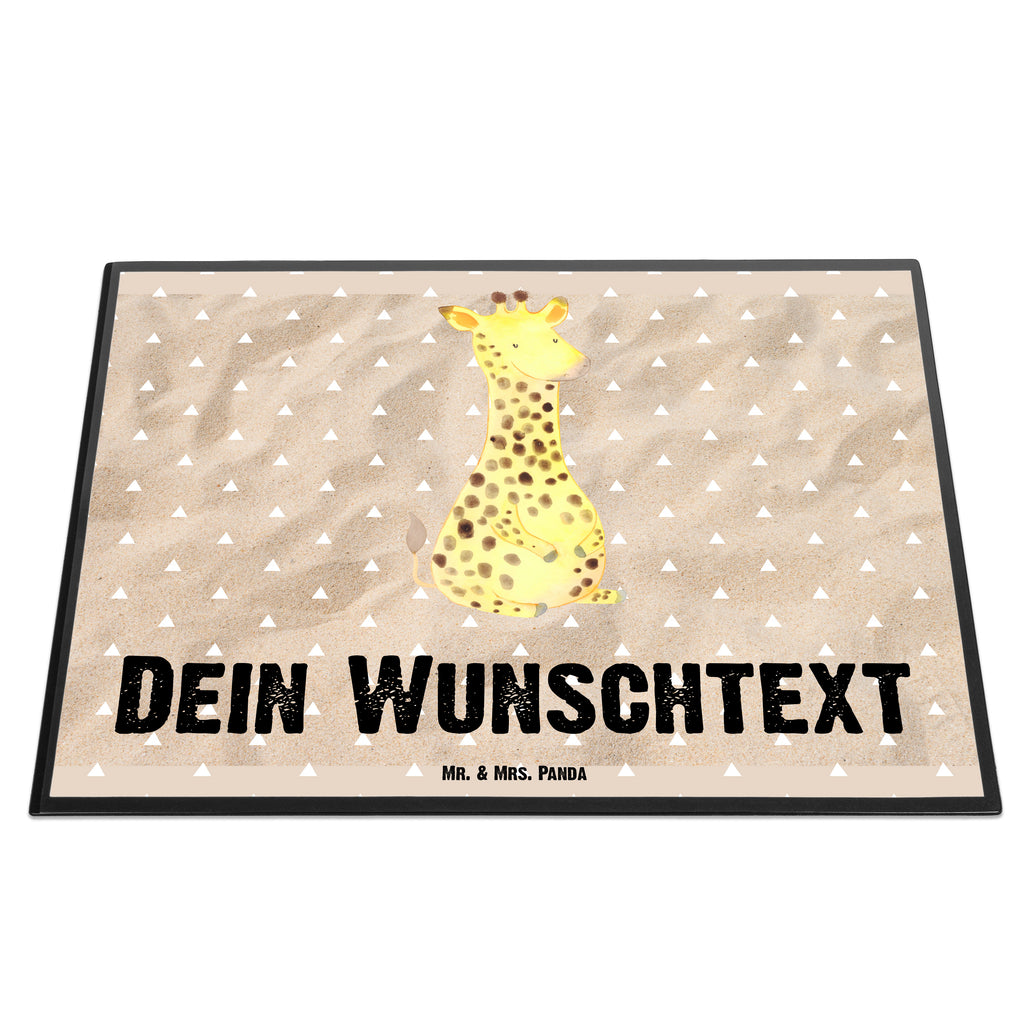 Personalisierte Schreibtischunterlage Giraffe Zufrieden Personalisierte Schreibunterlage, Personalisierte Schreibtischauflage, Personalisierte Schreibtisch Unterlagen, Schreibunterlage mit Namen, Schreibtischauflage  mit Namen, Schreibtisch Unterlagen mit Namen, Selbst gestalten, Namensaufdruck, Namenspersonalisierung, Afrika, Wildtiere, Giraffe, Zufrieden, Glück, Abenteuer