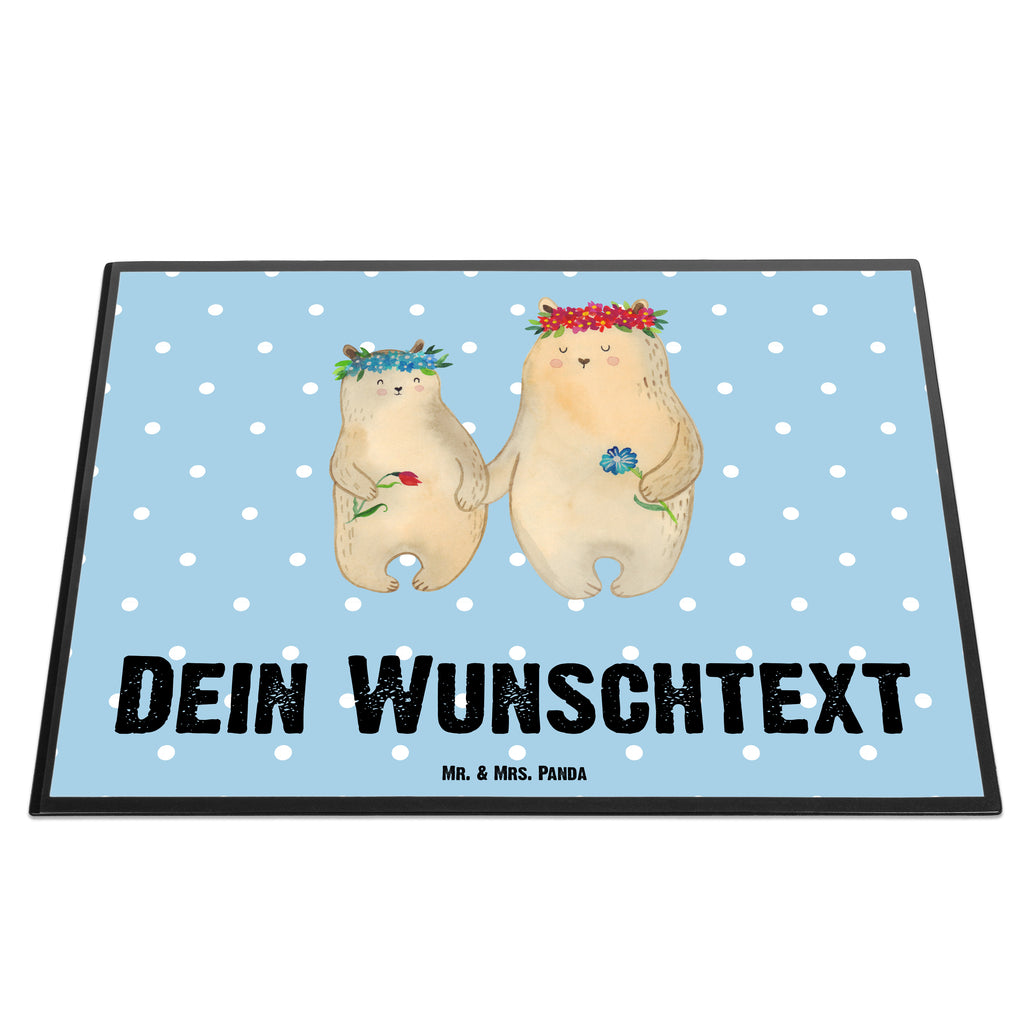 Personalisierte Schreibtischunterlage Bären mit Blumenkranz Personalisierte Schreibunterlage, Personalisierte Schreibtischauflage, Personalisierte Schreibtisch Unterlagen, Schreibunterlage mit Namen, Schreibtischauflage  mit Namen, Schreibtisch Unterlagen mit Namen, Selbst gestalten, Namensaufdruck, Namenspersonalisierung, Familie, Vatertag, Muttertag, Bruder, Schwester, Mama, Papa, Oma, Opa, Bär, Bären, Mutter, Mutti, Mami, Lieblingsmensch, Lieblingsmama, beste Mutter, weltbeste Mama, Geschenk Mama. Muttertag, Tochter, Kind, Kinder, Töchter, Family, Vorbild