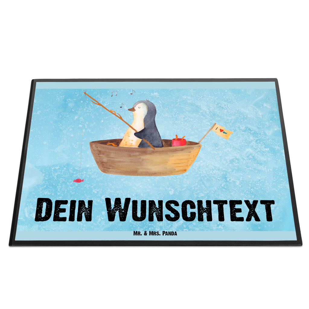 Personalisierte Schreibtischunterlage Pinguin Angelboot Personalisierte Schreibunterlage, Personalisierte Schreibtischauflage, Personalisierte Schreibtisch Unterlagen, Schreibunterlage mit Namen, Schreibtischauflage  mit Namen, Schreibtisch Unterlagen mit Namen, Selbst gestalten, Namensaufdruck, Namenspersonalisierung, Pinguin, Pinguine, Angeln, Boot, Angelboot, Lebenslust, Leben, genießen, Motivation, Neustart, Neuanfang, Trennung, Scheidung, Geschenkidee Liebeskummer